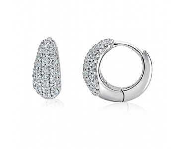 A pair of diamond huggies earrings by Fire & Ice