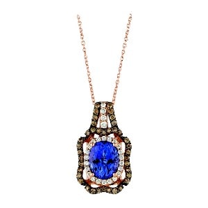 Le Vian’s tanzanite gemstone pendant pairs striking tanzanite with chocolate diamonds