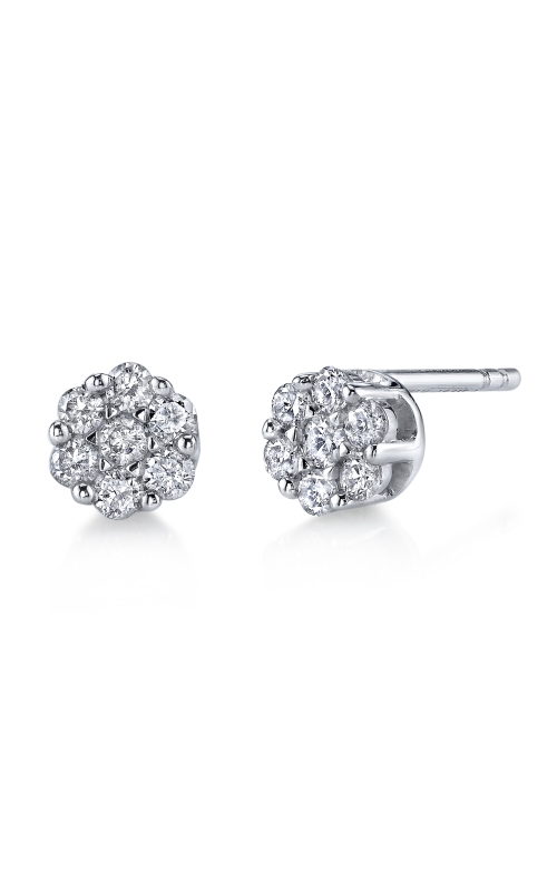 Flower Cluster Diamond Stud Earrings