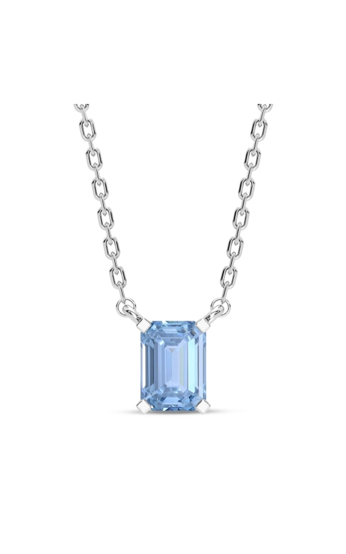 Lab Grown Blue Diamond 1/2ctw Emerald Cut Solitaire Pendant 06-LG2095-942